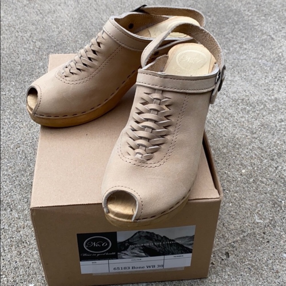 No. 6 Aimara Nubuck Suede open toe clog